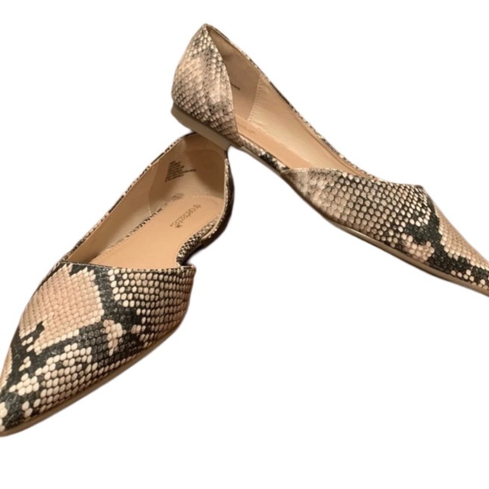 Sz 9 Ismene Natural Snake Slip on Flats NIB - Picture 2 of 9